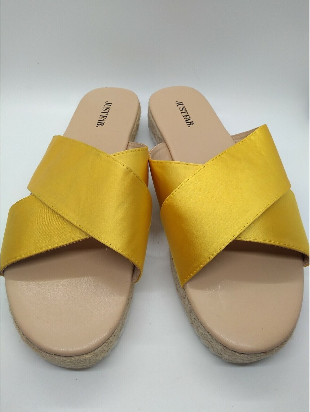 Just Fab Rosella Yellow Flat Sandals Size 10 211
